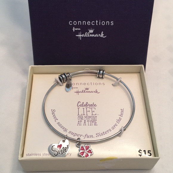 Connections Hallmark Stainless Steel Fine Jewelry Stackable Bracelet “Sister” - Picture 1 of 3